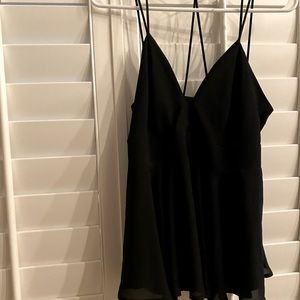 Express Black Semi Backless Chiffon Blouse